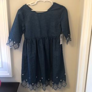 Girls denim chambray dress